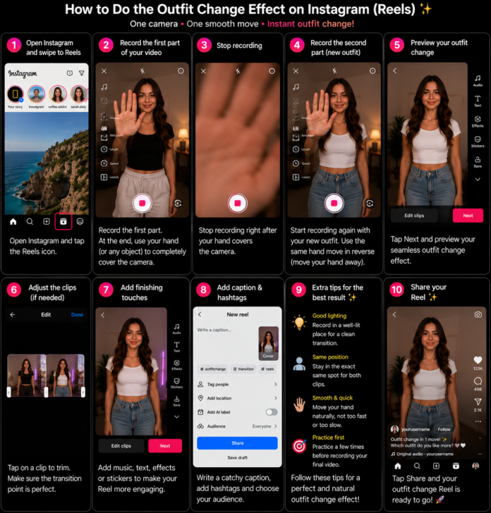 How to Do the Outfit Change Effect on Instagram